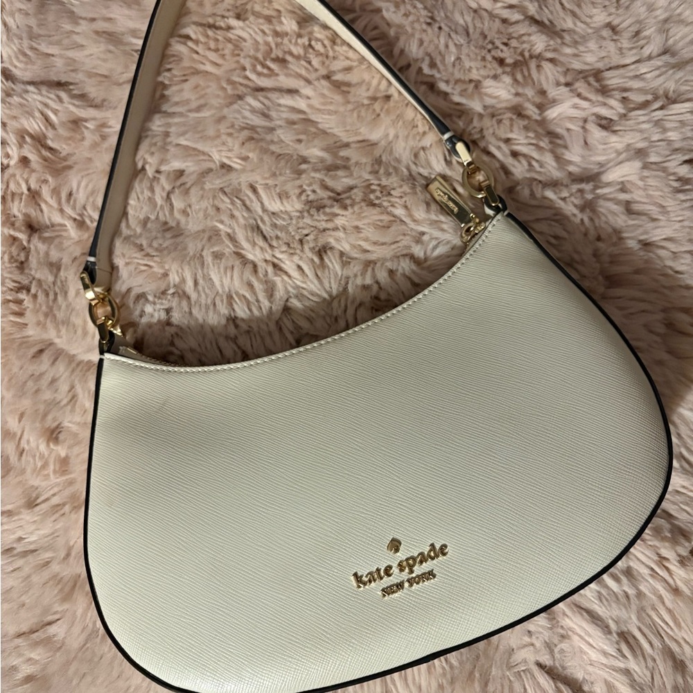 Kate Spade Ivory Shoulder Bag with Gold Accents